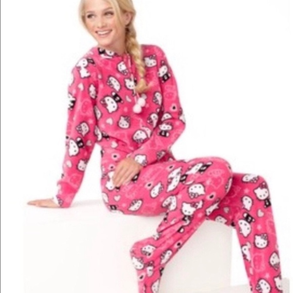 Hello kitty footed pj’s - fleece